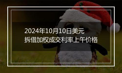 2024年10月10日美元拆借加权成交利率上午价格