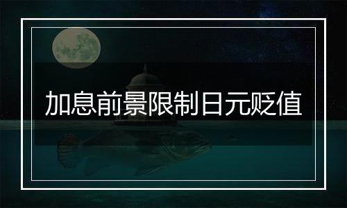 加息前景限制日元贬值