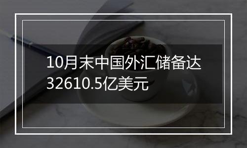 10月末中国外汇储备达32610.5亿美元