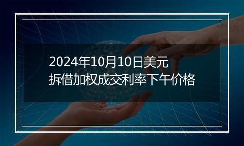 2024年10月10日美元拆借加权成交利率下午价格