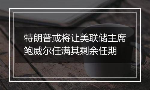 特朗普或将让美联储主席鲍威尔任满其剩余任期