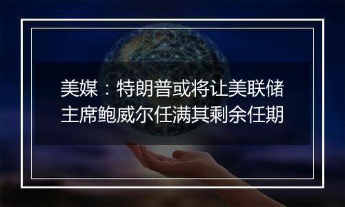 美媒:特朗普或将让美联储主席鲍威尔任满其剩余任期