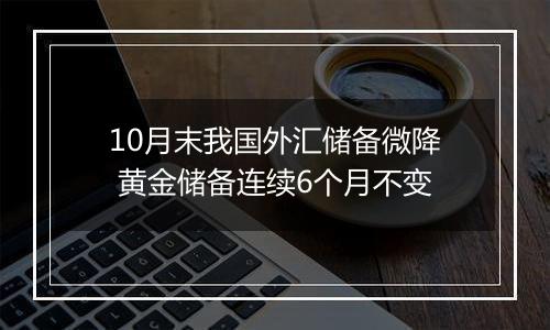 10月末我国外汇储备微降 黄金储备连续6个月不变