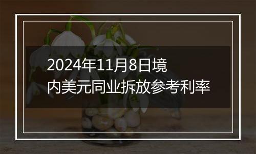 2024年11月8日境内美元同业拆放参考利率