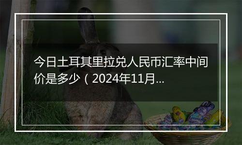 今日土耳其里拉兑人民币汇率中间价是多少(2024年11月8日)