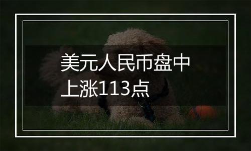 美元人民币盘中上涨113点