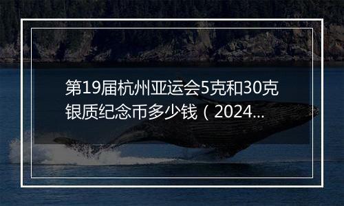 第19届杭州亚运会5克和30克银质纪念币多少钱（2024年11月08日）