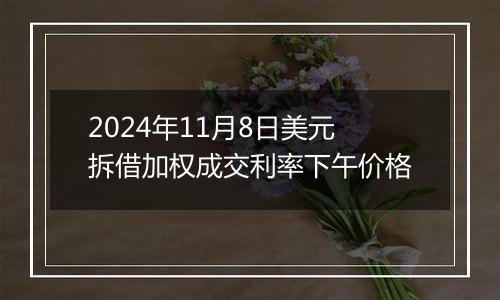 2024年11月8日美元拆借加权成交利率下午价格