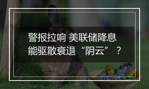 警报拉响 美联储降息能驱散衰退“阴云”?