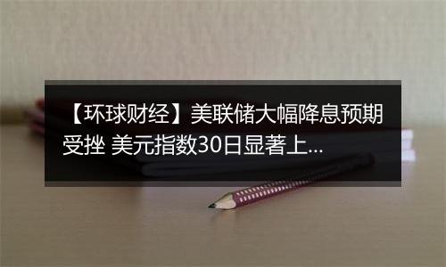 【环球财经】美联储大幅降息预期受挫 美元指数30日显著上涨