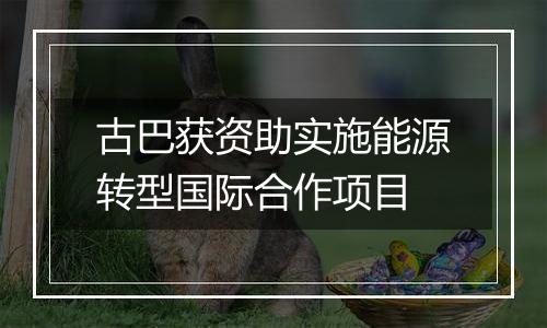古巴获资助实施能源转型国际合作项目