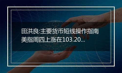 田洪良:主要货币短线操作指南 美指周四上涨在103.20之下遇阻