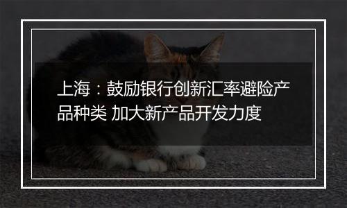 上海:鼓励银行创新汇率避险产品种类 加大新产品开发力度
