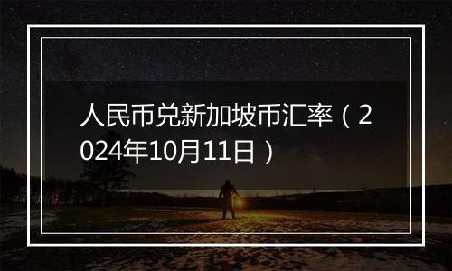 人民币兑新加坡币汇率(2024年10月11日)