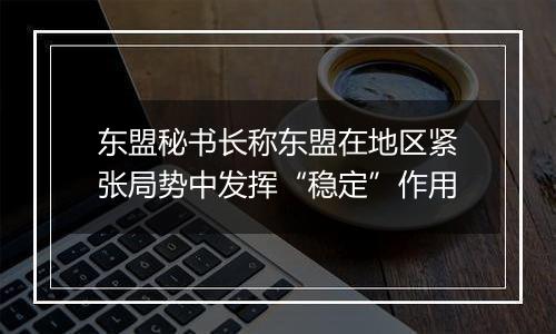 东盟秘书长称东盟在地区紧张局势中发挥“稳定”作用