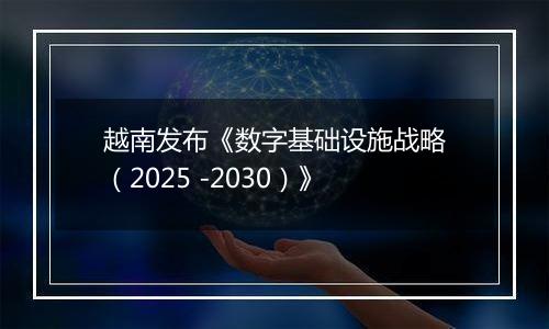 越南发布《数字基础设施战略(2025 -2030)》