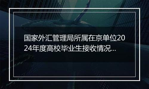 国家外汇管理局所属在京单位2024年度高校毕业生接收情况公示