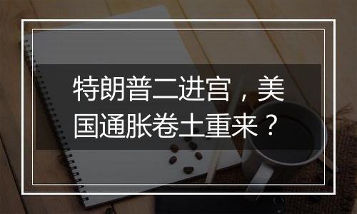 特朗普二进宫，美国通胀卷土重来？
