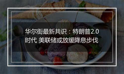 华尔街最新共识:特朗普2.0时代 美联储或放缓降息步伐