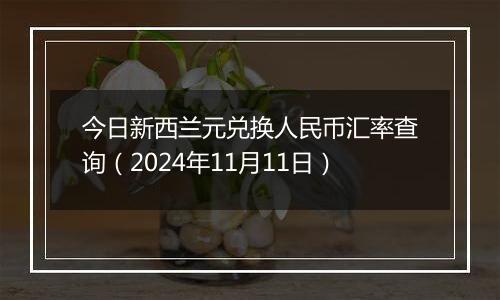 今日新西兰元兑换人民币汇率查询(2024年11月11日)