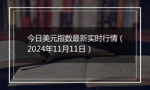 今日美元指数最新实时行情(2024年11月11日)