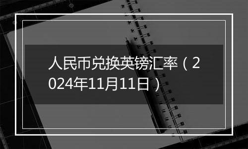 人民币兑换英镑汇率（2024年11月11日）