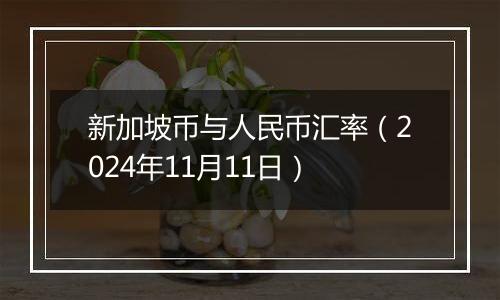 新加坡币与人民币汇率(2024年11月11日)