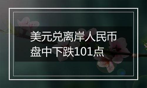 美元兑离岸人民币盘中下跌101点