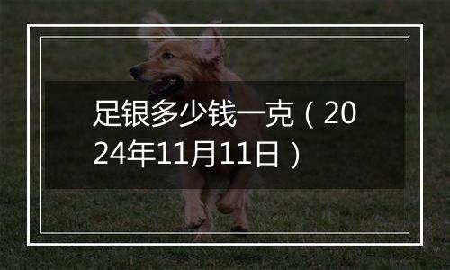 足银多少钱一克(2024年11月11日)