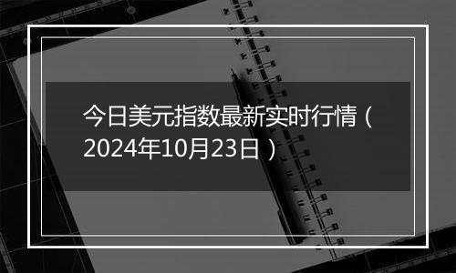 今日美元指数最新实时行情（2024年10月23日）