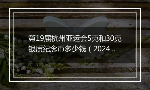 第19届杭州亚运会5克和30克银质纪念币多少钱（2024年11月11日）