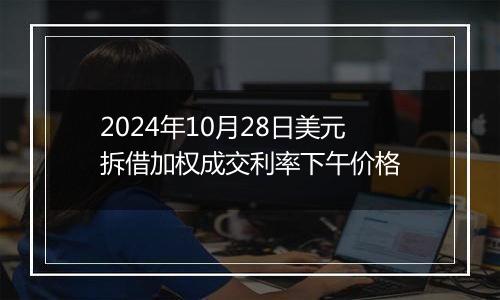2024年10月28日美元拆借加权成交利率下午价格