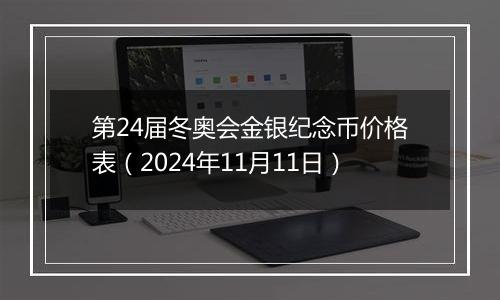 第24届冬奥会金银纪念币价格表(2024年11月11日)