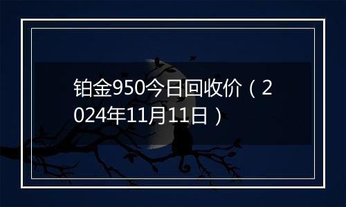 铂金950今日回收价(2024年11月11日)