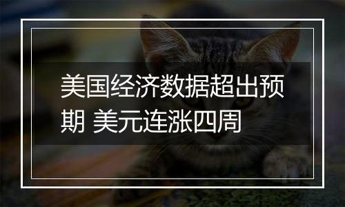 美国经济数据超出预期 美元连涨四周
