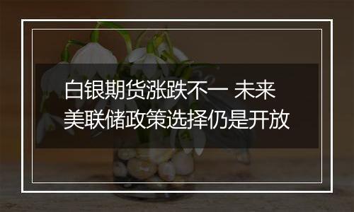 白银期货涨跌不一 未来美联储政策选择仍是开放