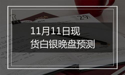 11月11日现货白银晚盘预测