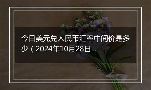 今日美元兑人民币汇率中间价是多少(2024年10月28日)