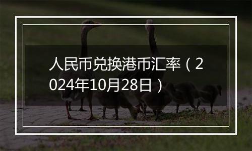 人民币兑换港币汇率(2024年10月28日)