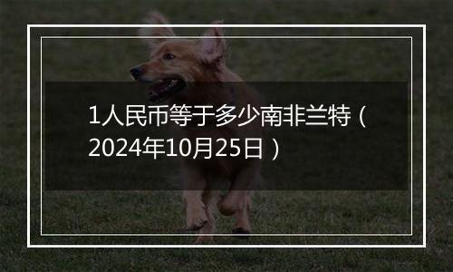 1人民币等于多少南非兰特(2024年10月25日)