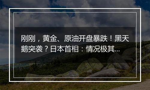 刚刚,黄金、原油开盘暴跌!黑天鹅突袭?日本首相:情况极其严峻!日经指数期货走低