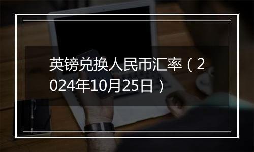 英镑兑换人民币汇率(2024年10月25日)