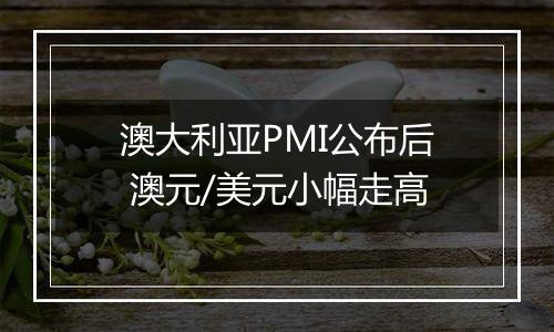澳大利亚PMI公布后 澳元/美元小幅走高