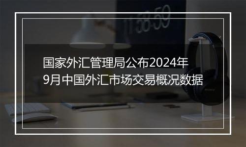 国家外汇管理局公布2024年9月中国外汇市场交易概况数据