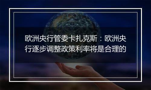 欧洲央行管委卡扎克斯:欧洲央行逐步调整政策利率将是合理的