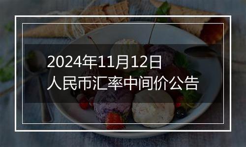 2024年11月12日人民币汇率中间价公告
