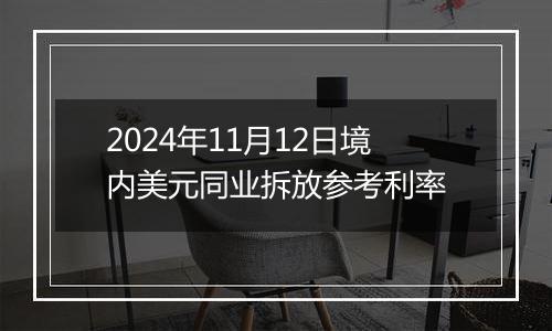 2024年11月12日境内美元同业拆放参考利率