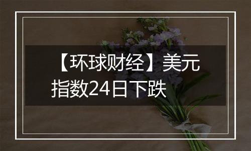 【环球财经】美元指数24日下跌