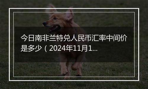 今日南非兰特兑人民币汇率中间价是多少(2024年11月12日)