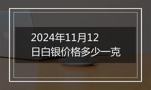 2024年11月12日白银价格多少一克
